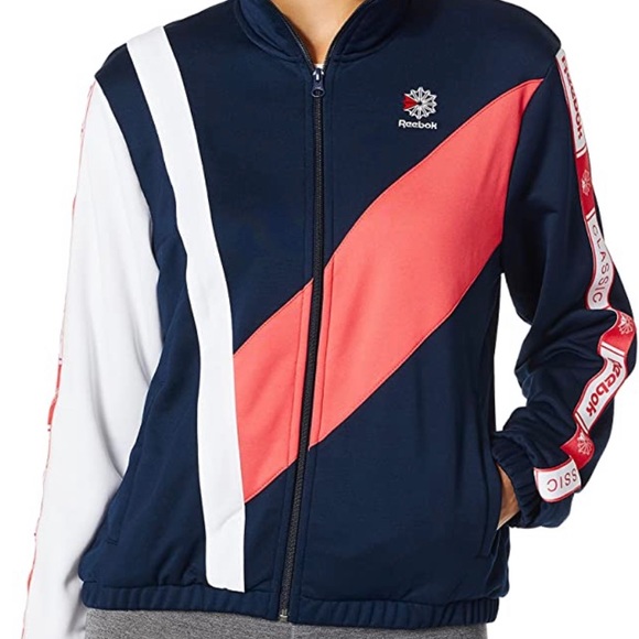 New Reebok Starcrest Taped Track Jacket Vintage Style Women's Small - Picture 1 of 5